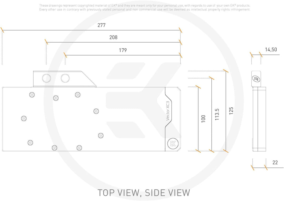 EK Water Blocks Compatible EK-Quantum Vector XC3 RTX 3070 D-RGB - Nickel + Acetal