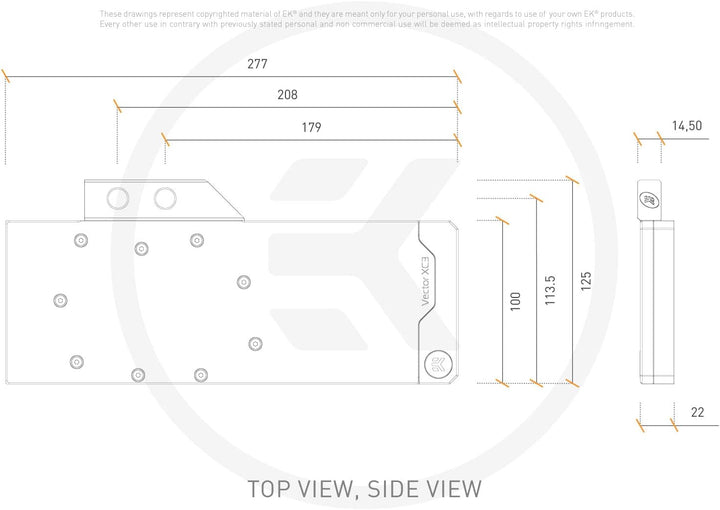 EK Water Blocks Compatible EK-Quantum Vector XC3 RTX 3070 D-RGB - Nickel + Acetal