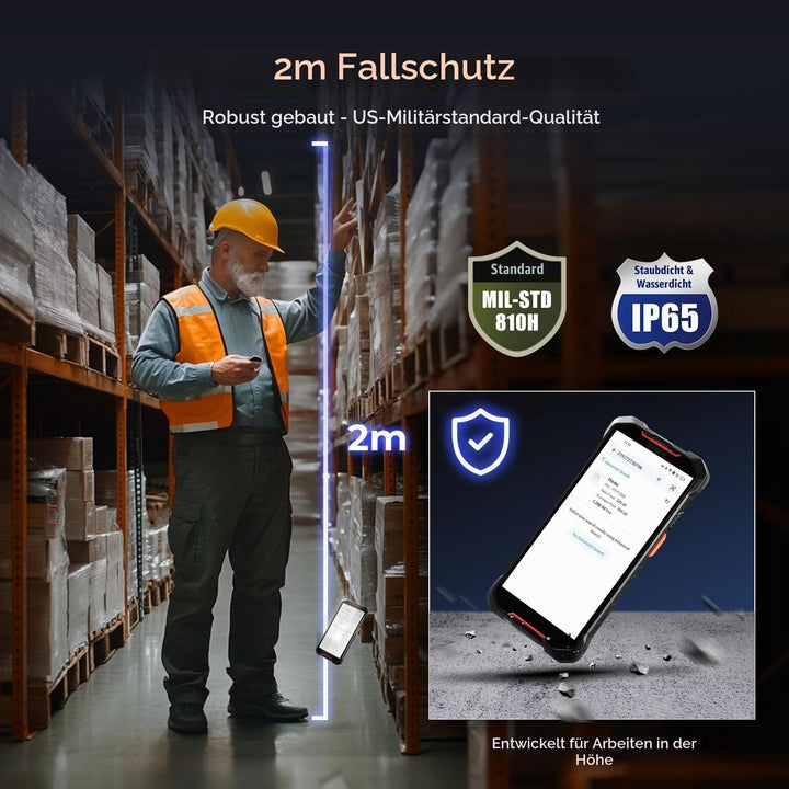 MUNBYN AS01 Android 14 Barcodescanner, 6” Bildschirm, Mobiler Computer Handheld PDA mit 16-stündigem