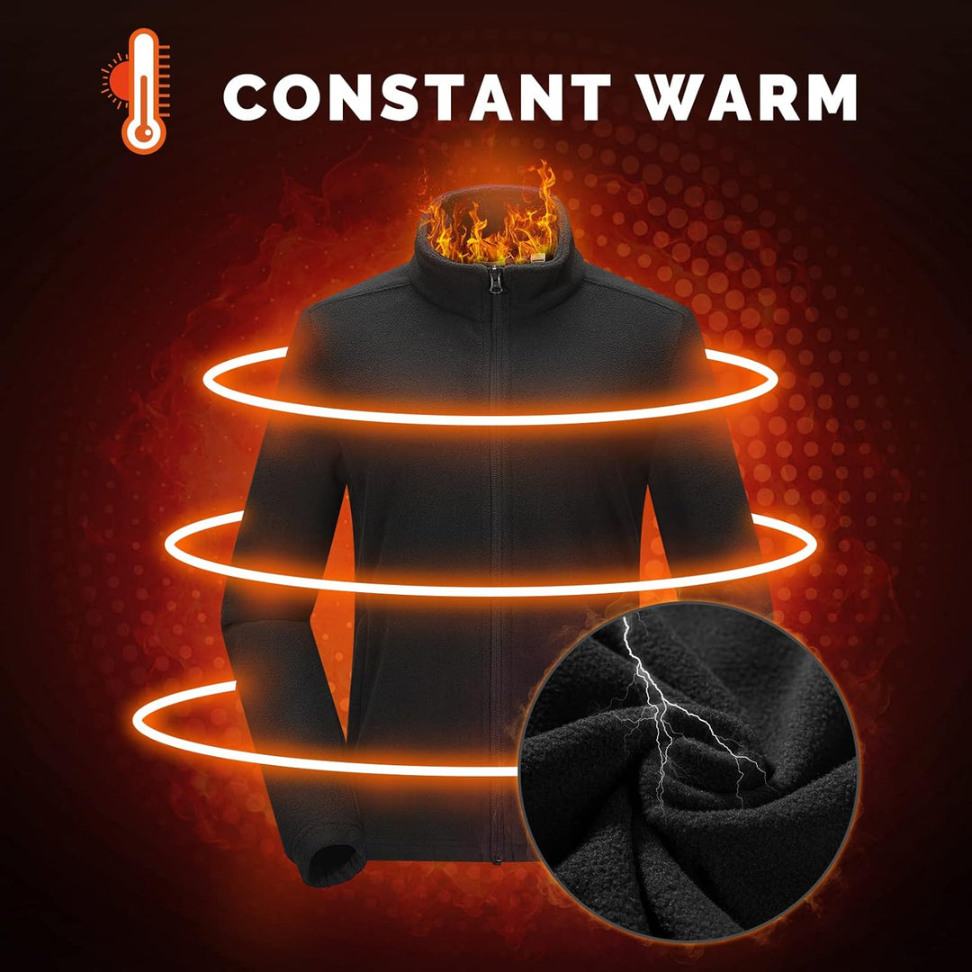 33,000ft Damen Fleecejacke mit Durchgehendem Reissverschluss Stehkragen Damen Leichte Fleece Jacke A