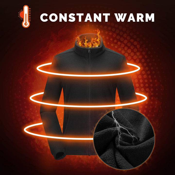 33,000ft Damen Fleecejacke mit Durchgehendem Reissverschluss Stehkragen Damen Leichte Fleece Jacke A