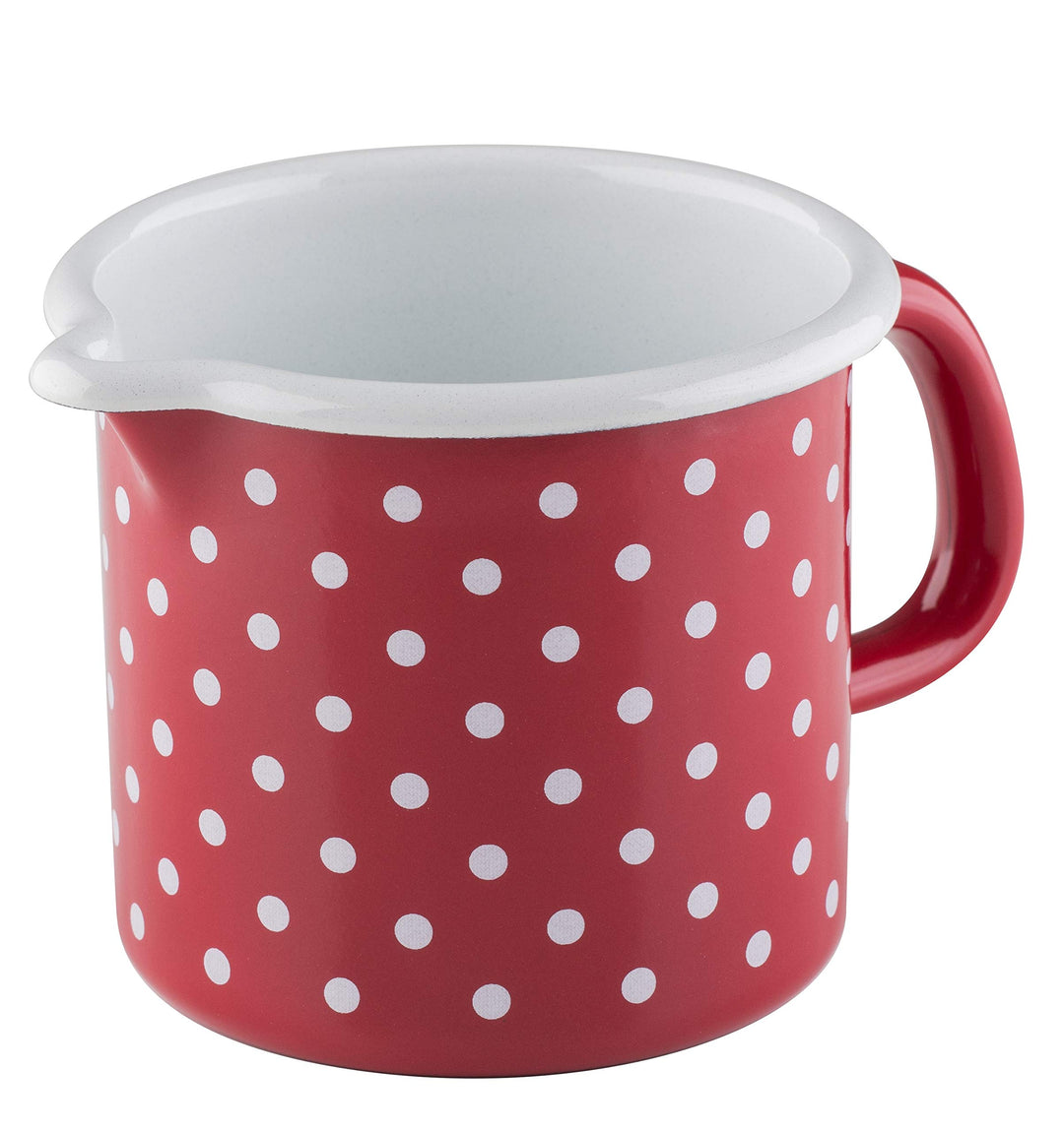 Riess, 0040-077, Schnabeltopf 12, COUNTRY - PÜNKTCHEN ROT, Durchmesser 12 cm, Höhe 11.5 cm, Inhalt 1