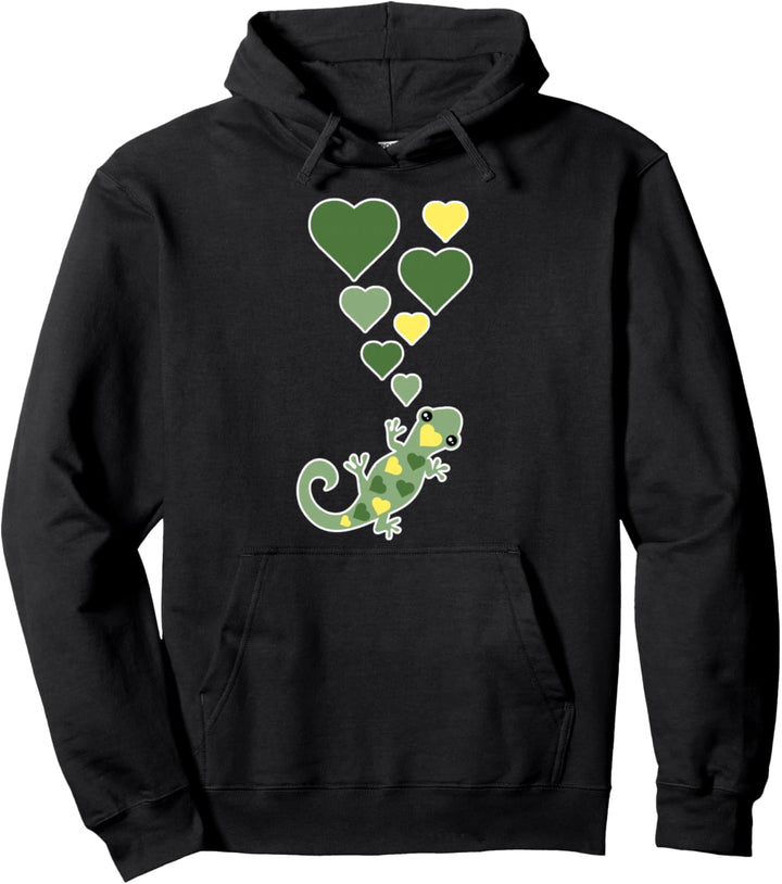 Netter Gecko mit Herzen Pullover Hoodie