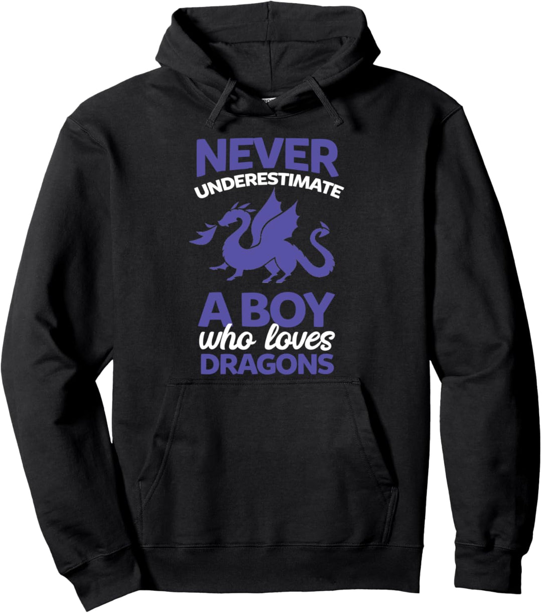 Unterschätzen Sie nie einen Jungen, der Dragon Dragon liebt Pullover Hoodie