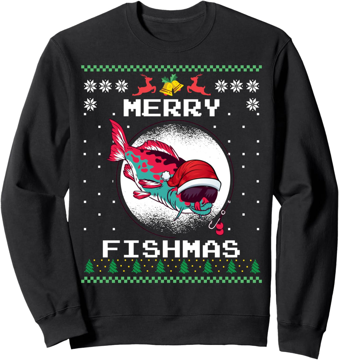 Merry Fishmas Weihnachten Angler Angeln Sweatshirt