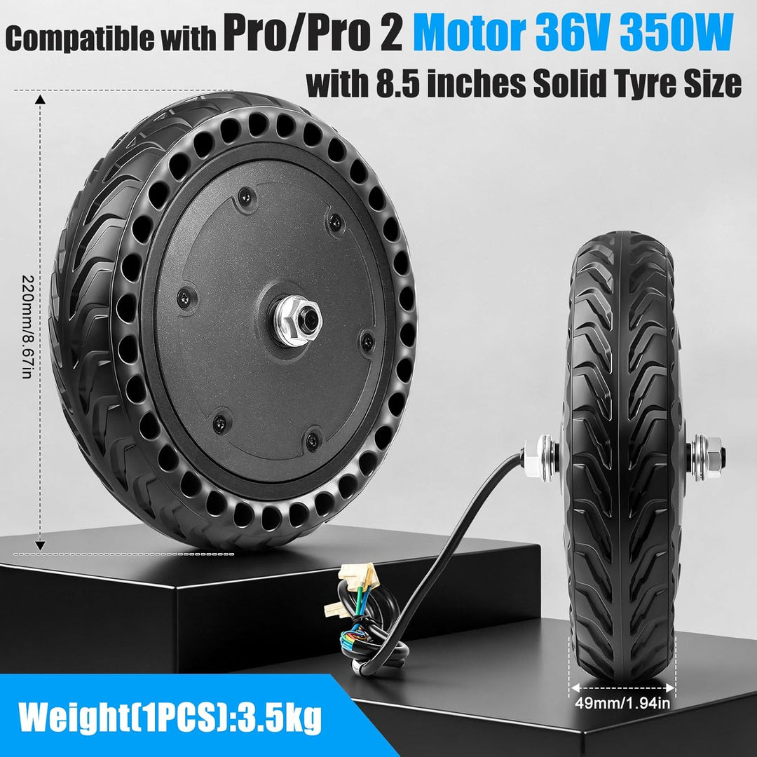 E Scooter Motor 36V 350W für Xiaomi Pro/Pro 2 Motor, 350W Motor mit Vollgummireifen 8,5 Zoll, Hochle