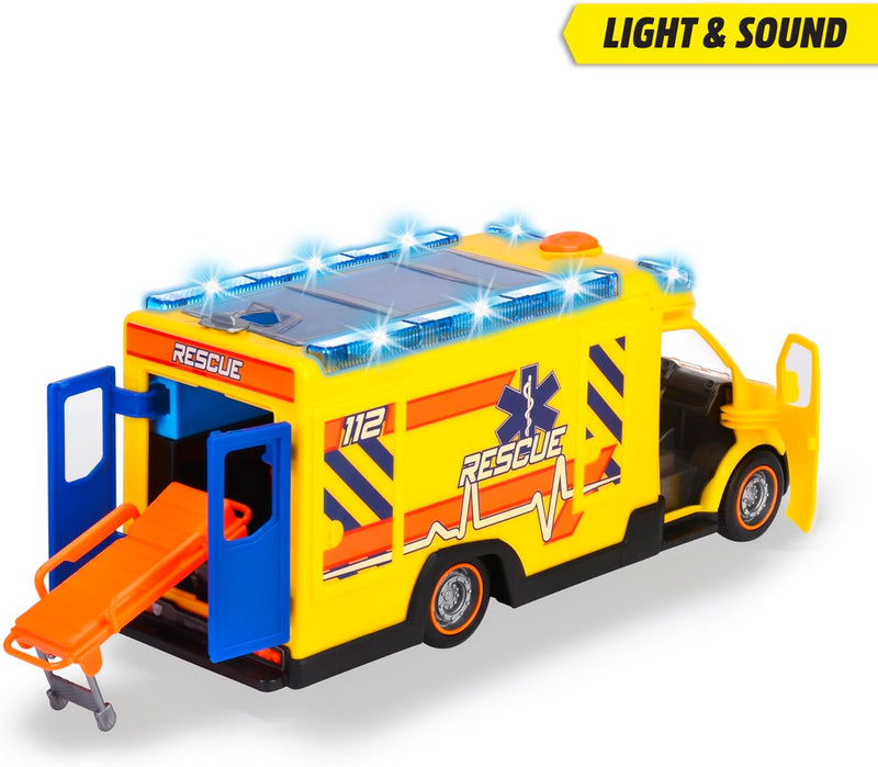 Dickie Toys - Rettungswagen Mercedes-Benz Sprinter (34,5 cm) - grosses Spielzeugauto mit Sirene, Bla