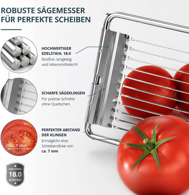 Kerafactum Tomatenmesser Tomaten Messer Tomatenschneider Obstschneider Mozarella Eierschneider Tomat