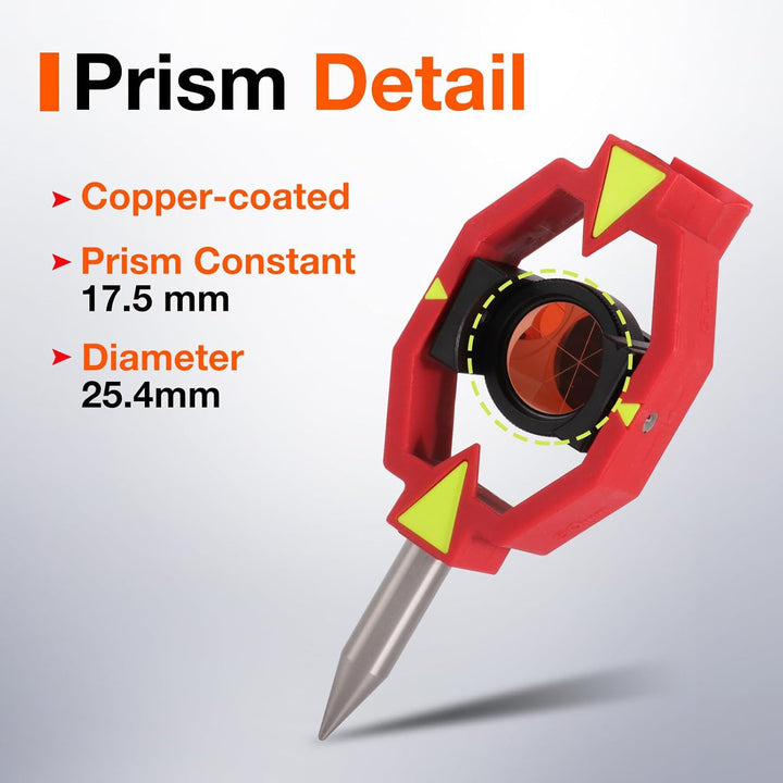 Mini-Prisma mit 4 Polen, Vermessungs-Mini-Prisma für Totalstationen-Vermessung Prisma konstant 17,5
