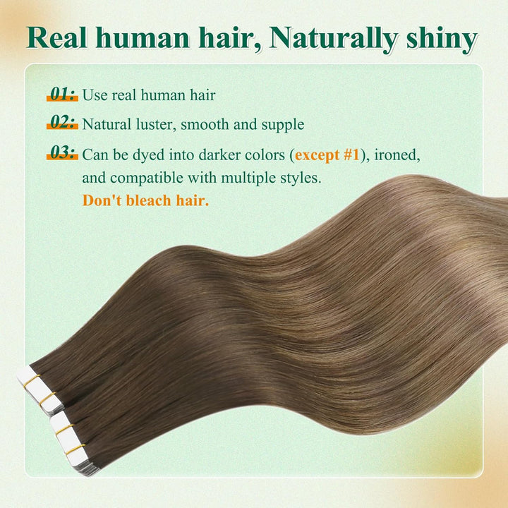 Easyouth Tape Extension Echthaar Remy Echthaar Tape Extensions Farbe Dunkelstes Braun Mischen Sie Mi