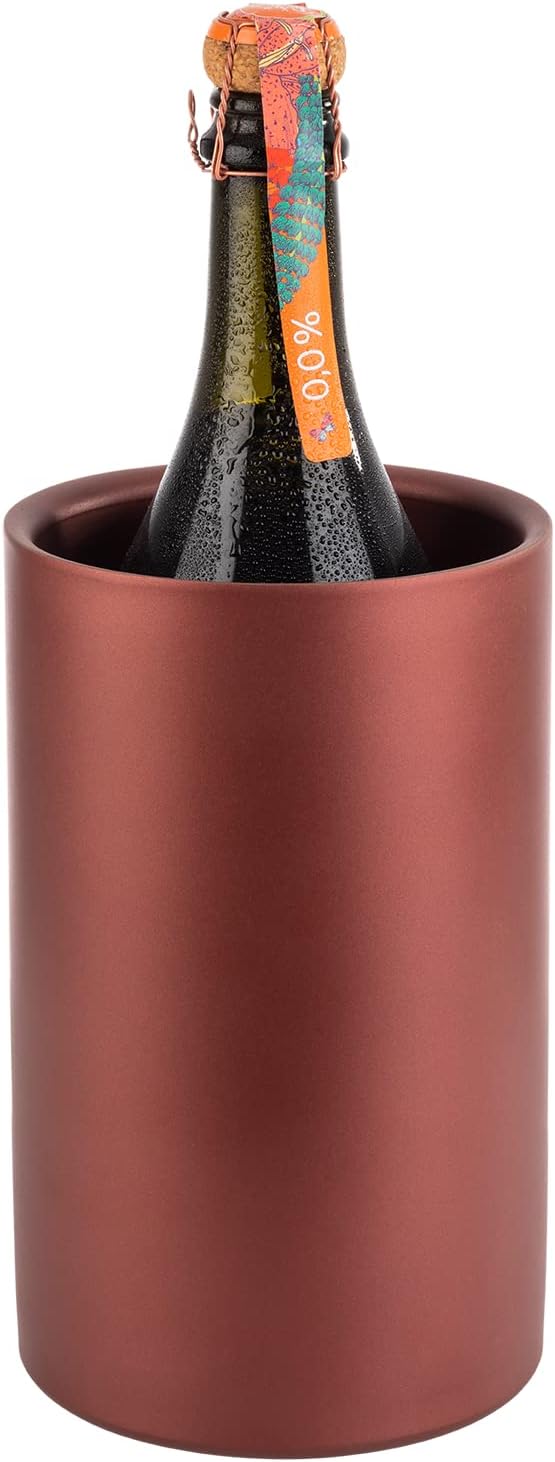 APS 36125 Doppelwandiger Flaschenkühler/Weinkühler für Flaschen mit max. Ø 10cm, Kupfer-rot/aussen Ø