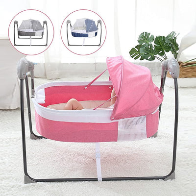 Aohuada Elektrische Babywippe, Babybett Wiege, Automatische Babyschaukel, Babywiege Wippen, Bluetoot