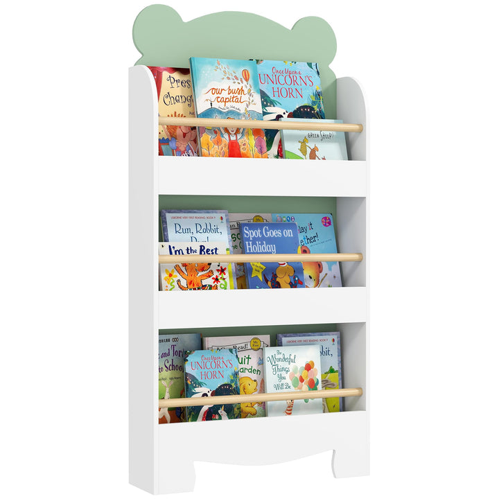 AIYAPLAY Bücherregal Kinder, Kinderregal mit 3 Regal, Spielzeugregal aus Holz, Kinderzimmerregal für