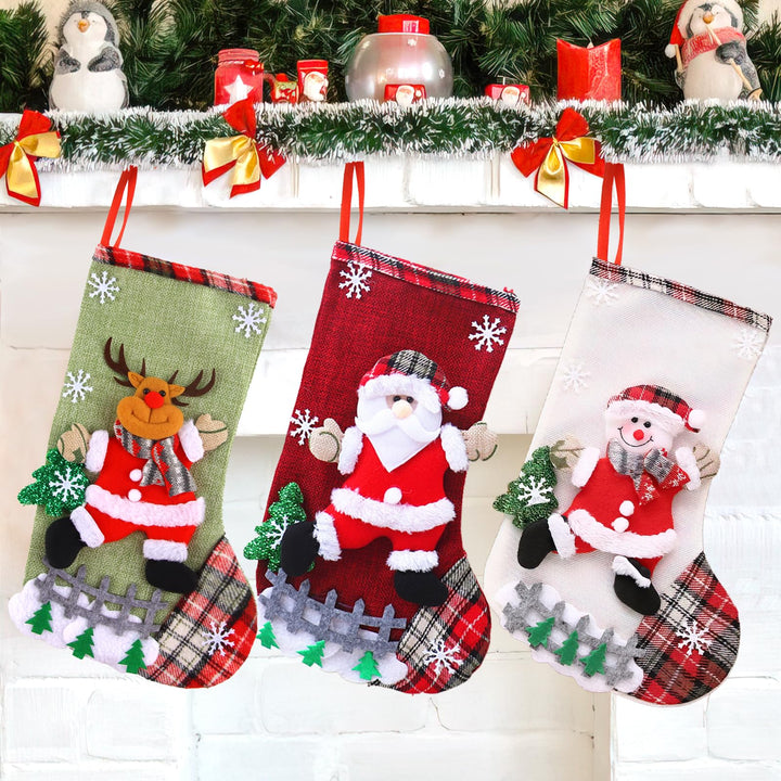Nikolausstrumpf, 3 STK. Nikolausstiefel, Weihnachtsstrumpf Nikolausstiefel zum Befüllen, Weihnachtss