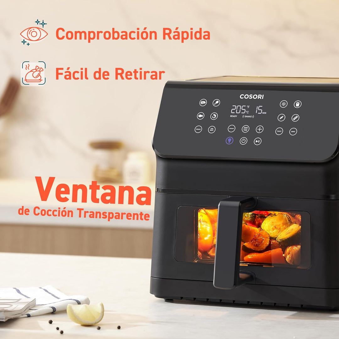 COSORI Luftfritteuse 6,2 Liter mit Fenster, 1700 W, Air Fryer mit 12 Funktionen (Backen und Braten),