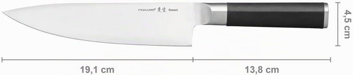 Fiskars Messer-Set, Sensei, 5-teilig, Kochmesser, Brotmesser, Santoku-Messer, Gemüsemesser, Schälmes