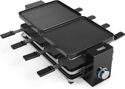 Princess Piano Raclette - für bis zu 8 Personen, multifunktional, 1200 Watt, Aluminiumguss-Platte, 8