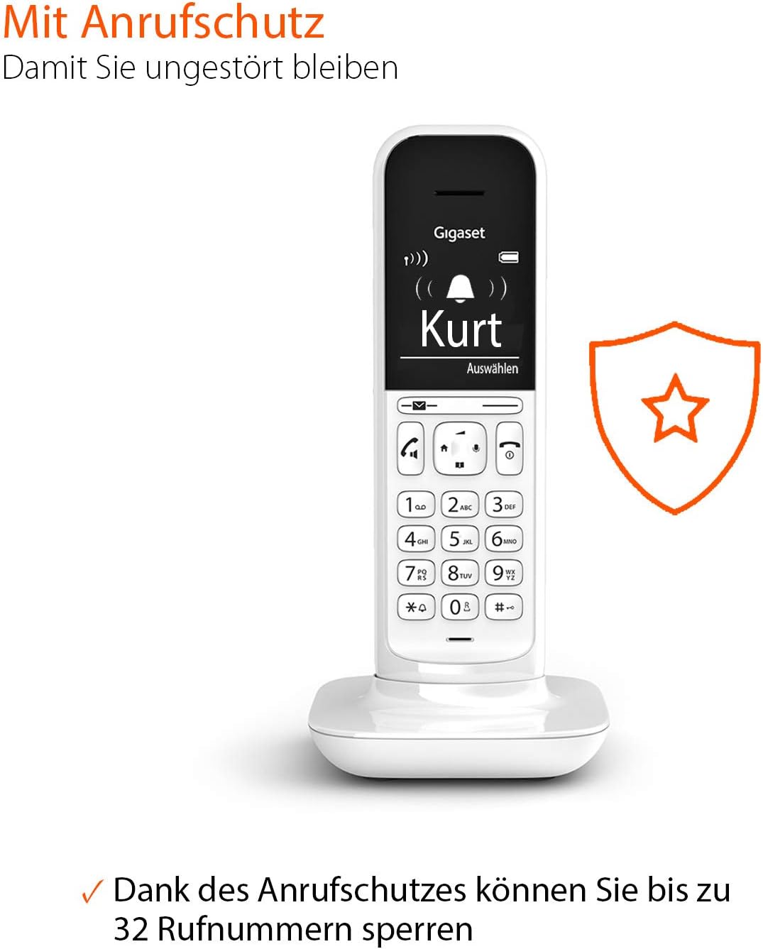 Gigaset CL390HX - Design DECT-Mobilteil mit Ladeschale - Fritzbox-kompatibel - Schnurloses Telefon f