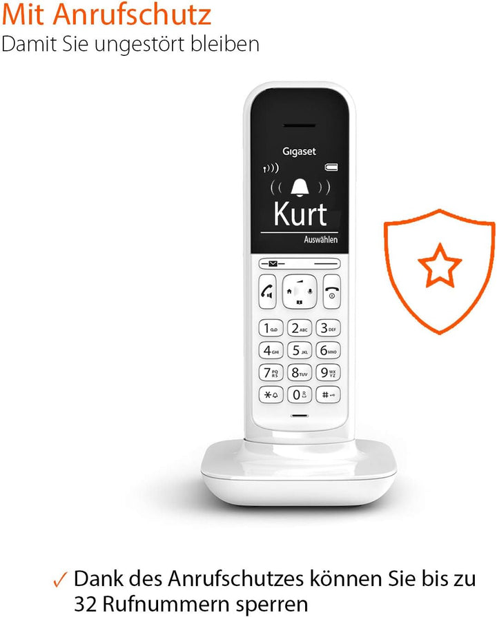 Gigaset CL390HX - Design DECT-Mobilteil mit Ladeschale - Fritzbox-kompatibel - Schnurloses Telefon f