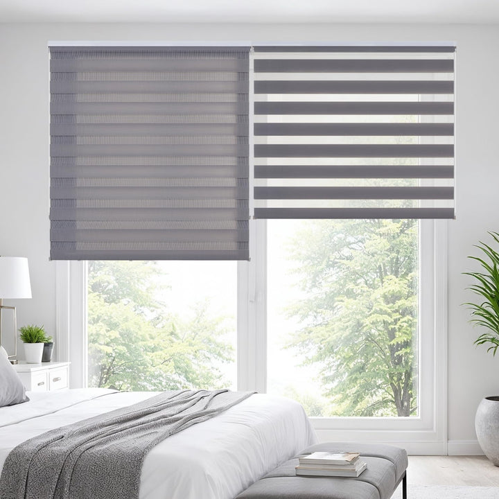 STORESDECO Doppelrollo, Duo Rollo für Fenster und Türen, Zebra Rollo Lichtdurchlässig und verdunkeln