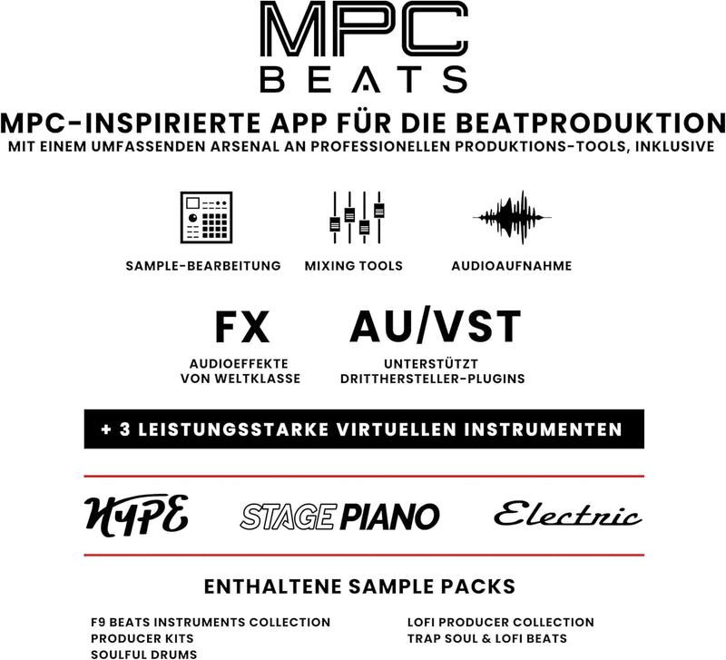 AKAI Professional MPK Mini MK3 – 25-Tasten USB MIDI Keyboard Controller, 8 hintergrundbeleuchtete Dr