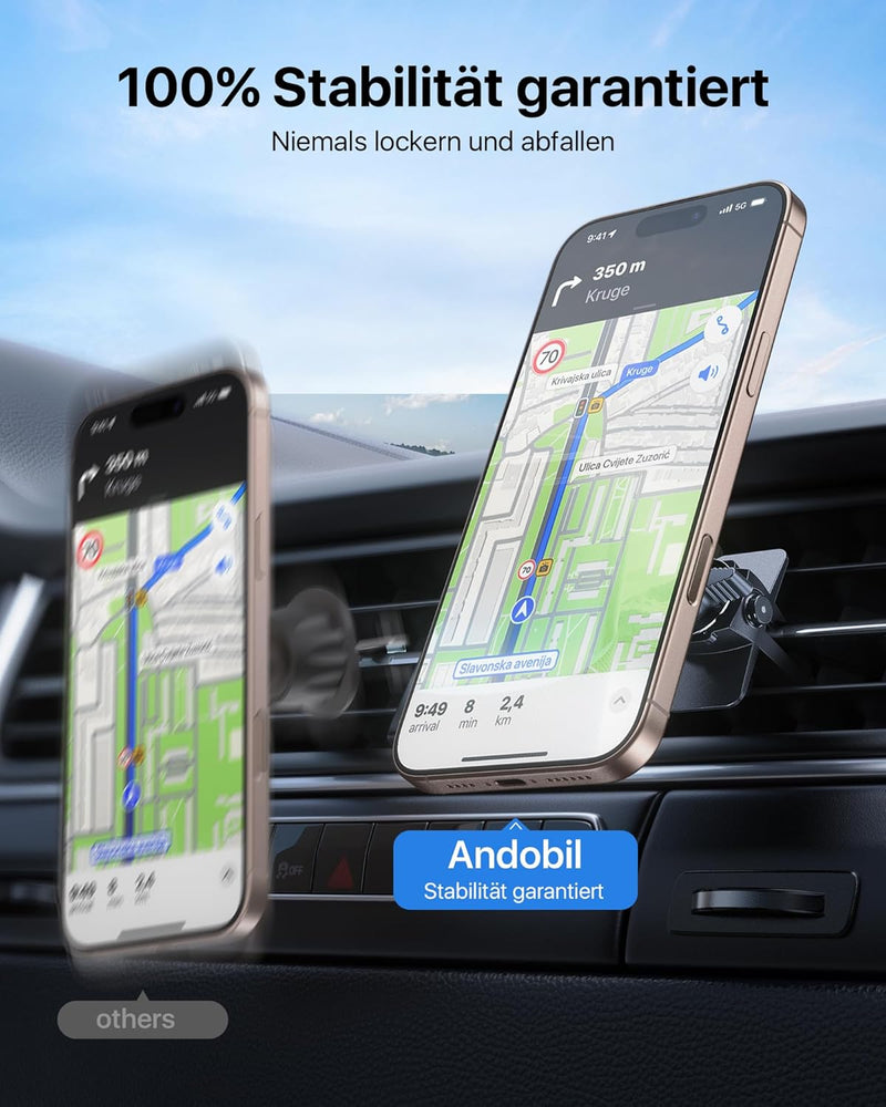 andobil Handyhalterung Auto Magnet Kompatibel mit MagSafe [ Das bisher Die stärkste Magnetkraft ] Au