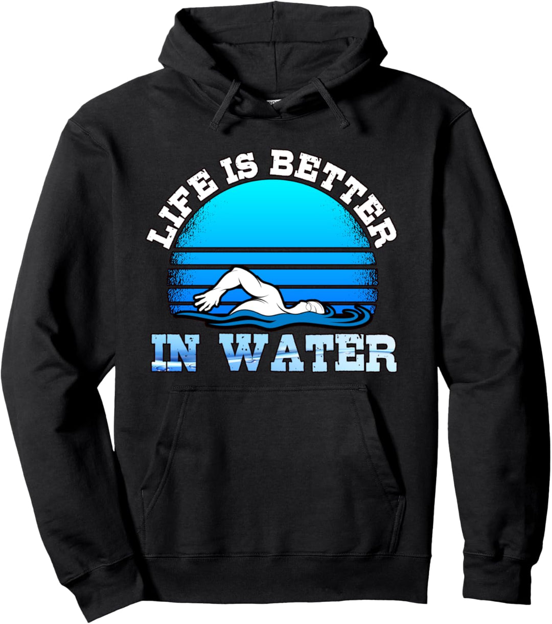 Leben ist besser mit Schwimmen Geschenk Schwimmer Schwimmen Pullover Hoodie