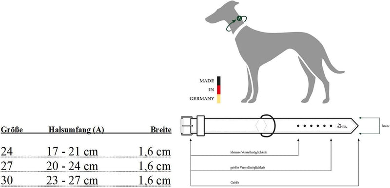 HUNTER ROCKY PETIT Hundehalsband für kleine Hunde, Leder, Nappaleder, weich, rockig, Nieten-Besatz,