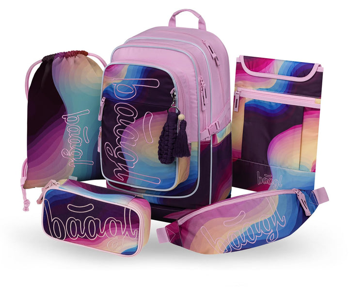 Baagl Schulrucksack Set Mädchen 5 Teilig 29 l Schultasche - Lyra, Lyra