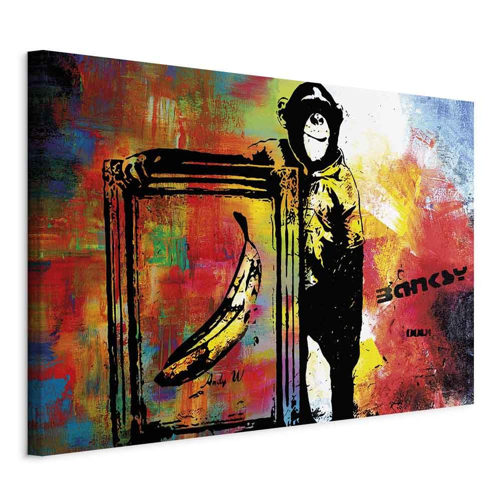 murando Akustikbild Banksy Monkey Frame Bilder Akustikschaum Hochleistungsschallabsorber Schallschut