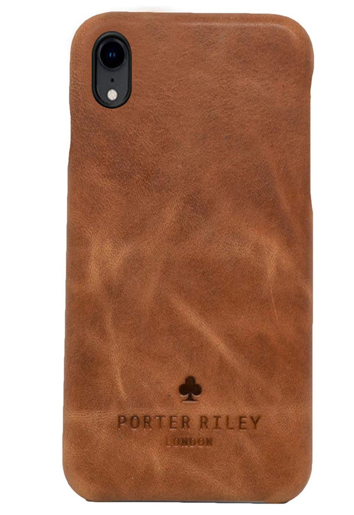 Porter Riley - Lederhülle für iPhone XR. Premium Ultra Dünn Echtleder Cover/Ledertasche/Backcover ko