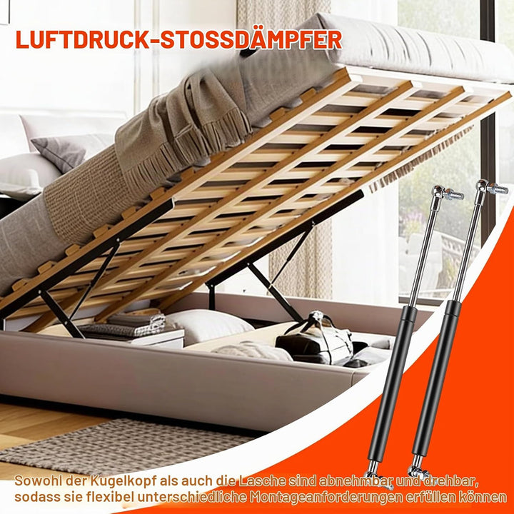 2 Stück Gasdruckfeder, 380mm 245n Gasdruckdämpfer 25KG Schwerlast Gasfeder Stossdämpfer Gasdruckfede