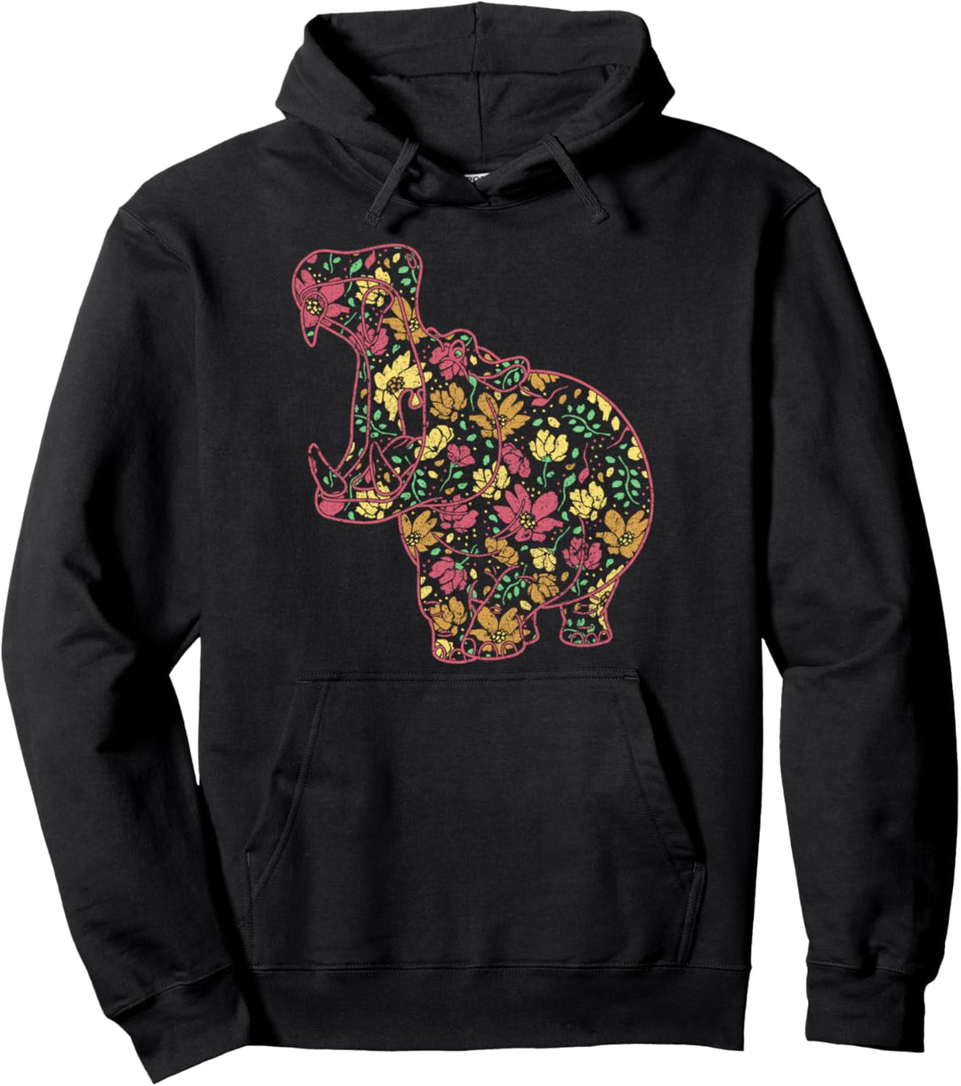 Vintage Nilpferd Pullover Hoodie