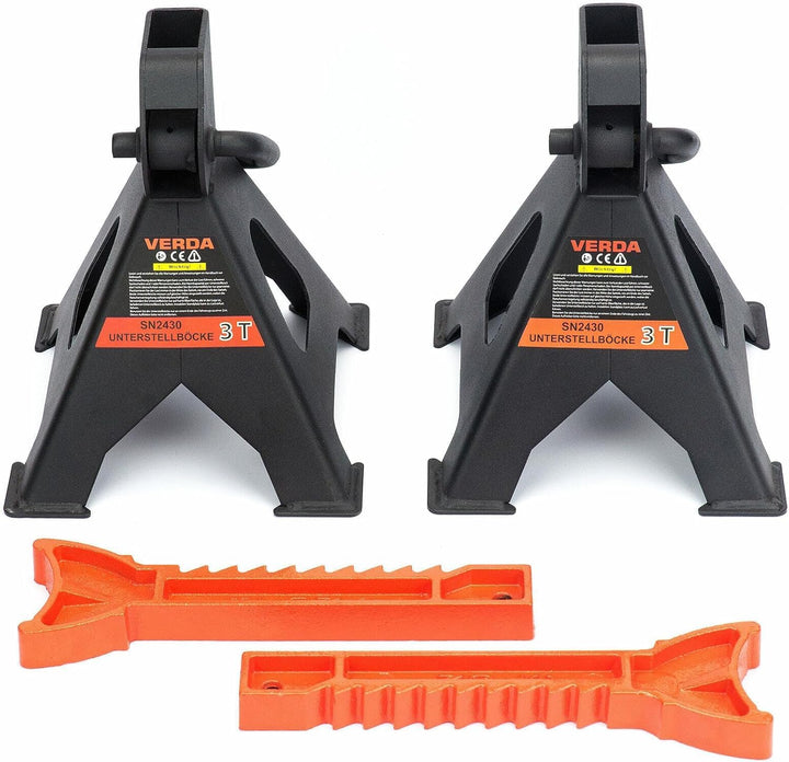 2 x UNTERSTELLBÖCKE ABSTELLBÖCKE STÜTZBÖCKE Set 3T 3000 KG KFZ WAGENHEBER