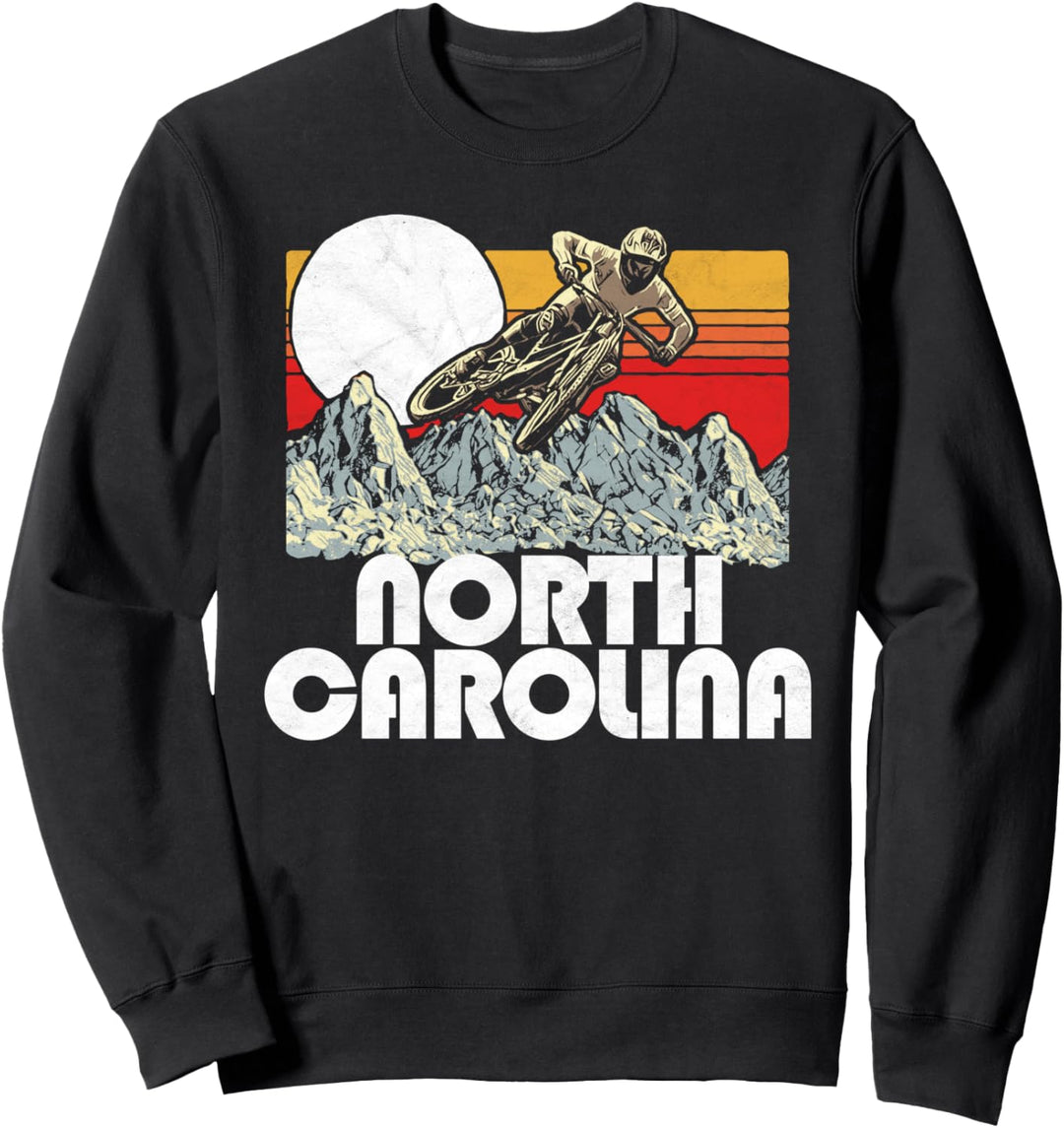 North Carolina Mountain Biking Vintage Retro 80s Sweatshirt