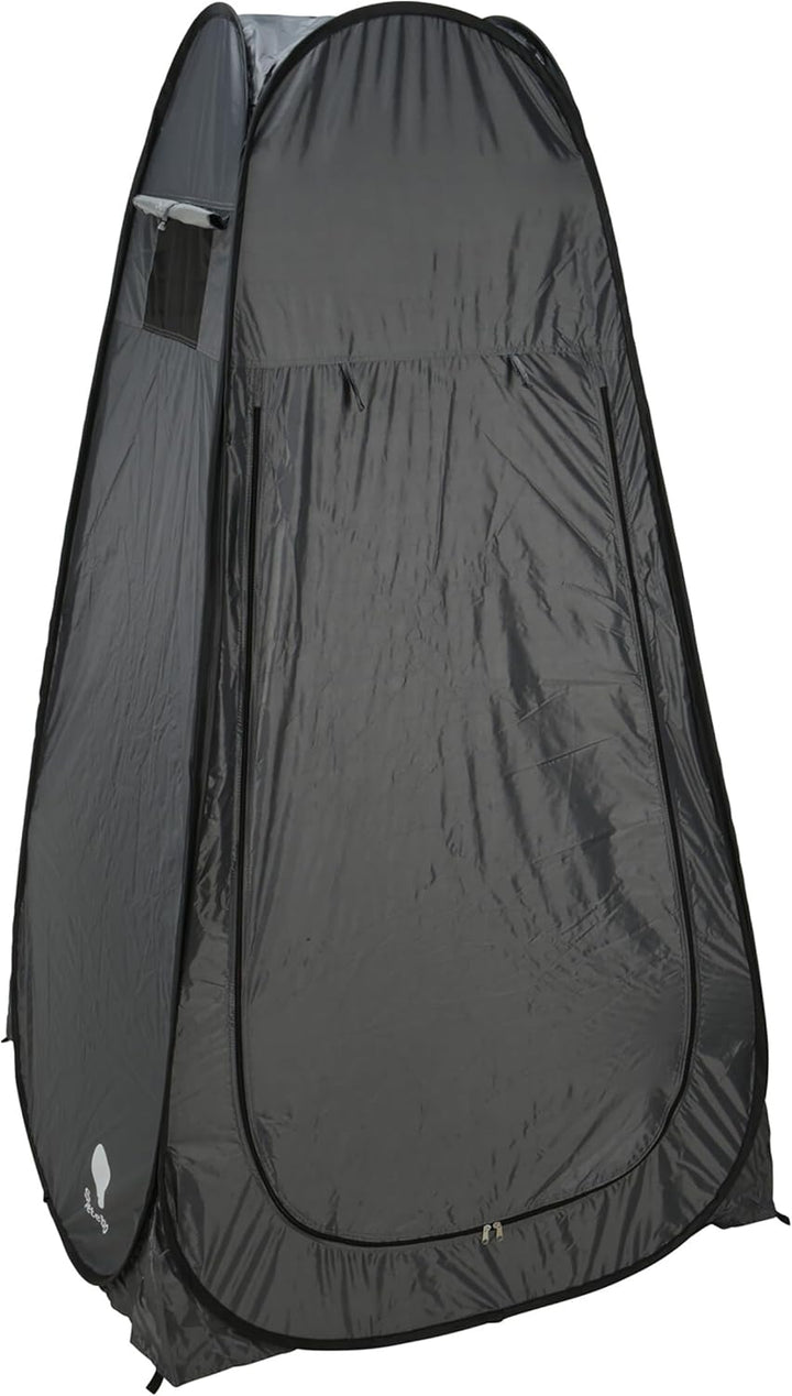 Pop Up Umkleide Wurfzelt Blickdicht mit Reissverschluss - 190 x 110 cm - Camping Toilettenzelt grau