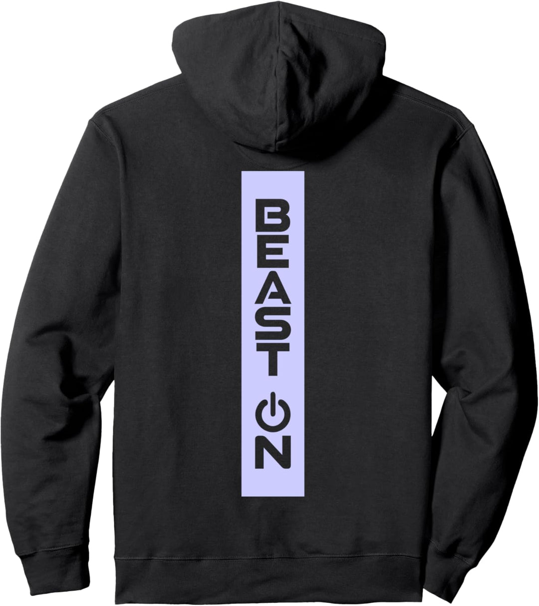 Beast ON Rücken Motiv lila Schrift Gym Fitness Motivation Pullover Hoodie