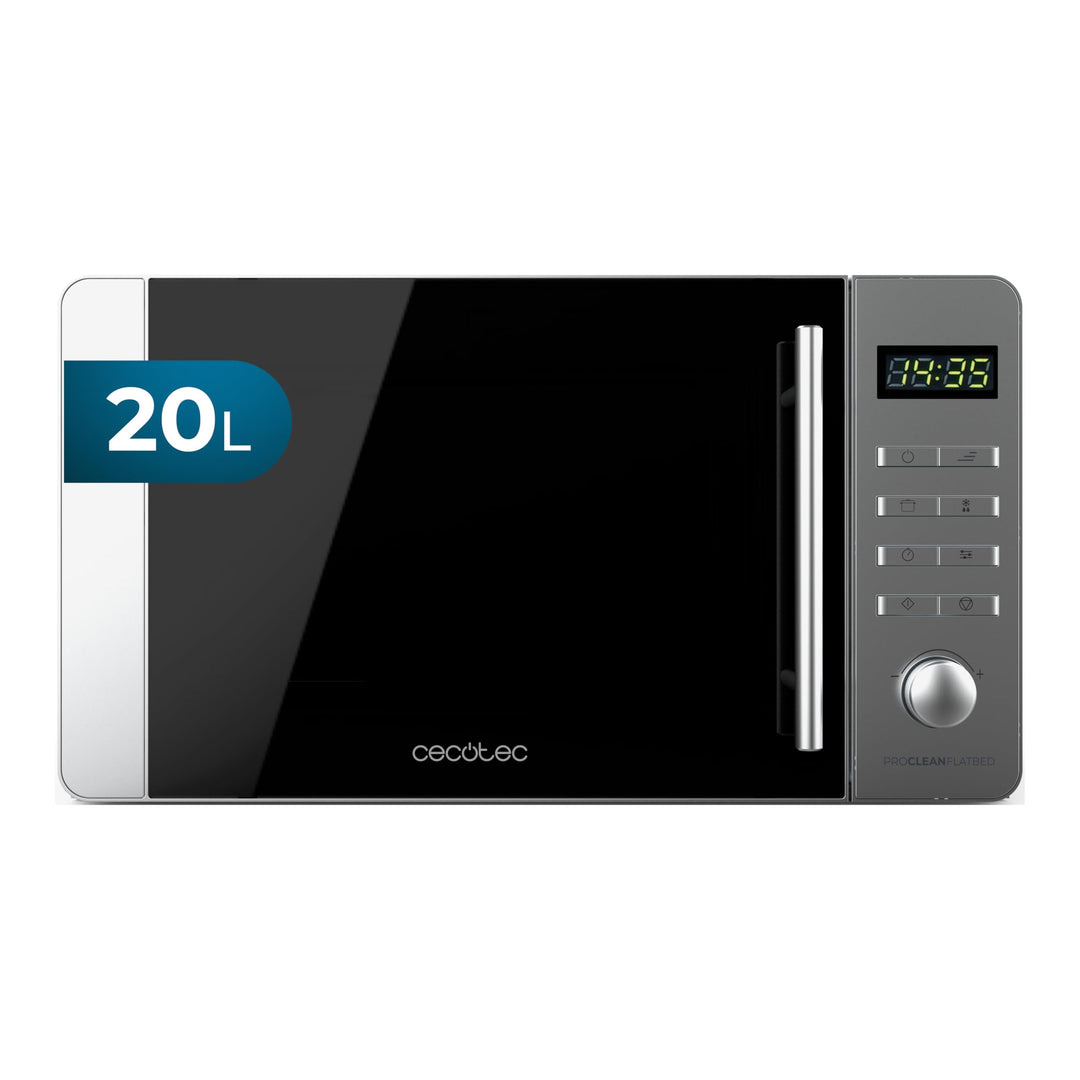 Cecotec Mikrowelle mit Grill Proclean 5010 Flatbed Edelstahl Mikrowelle 20 l, 700 W, 5 Stufen, 800 W