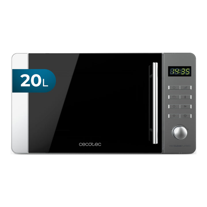 Cecotec Mikrowelle mit Grill Proclean 5010 Flatbed Edelstahl Mikrowelle 20 l, 700 W, 5 Stufen, 800 W
