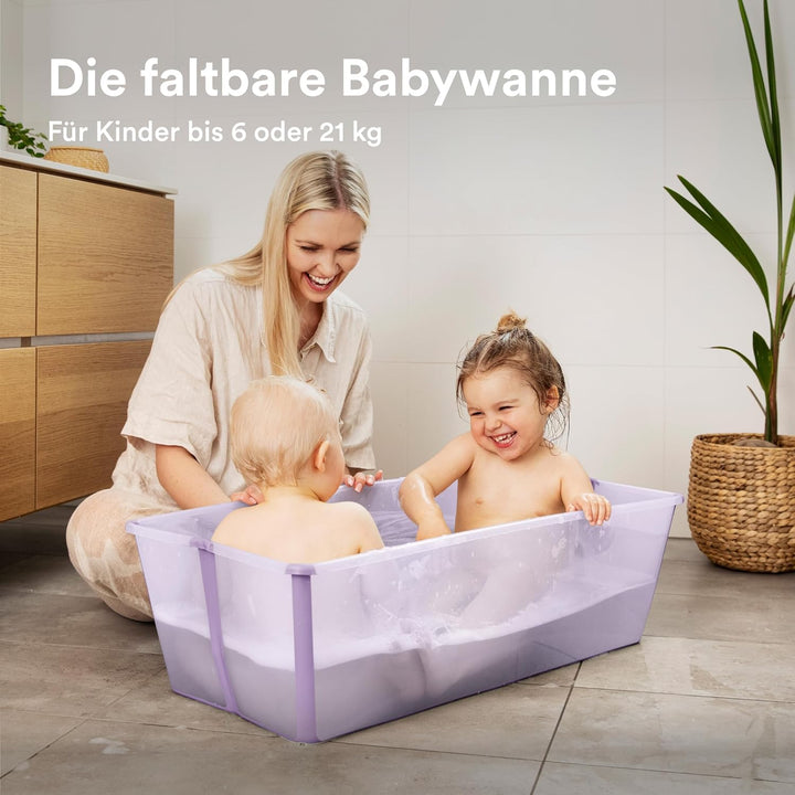 Stokke Flexi Bath X-Large, Lavender - Geräumige faltbare Babybadewanne - Leichte Konstruktion & einf
