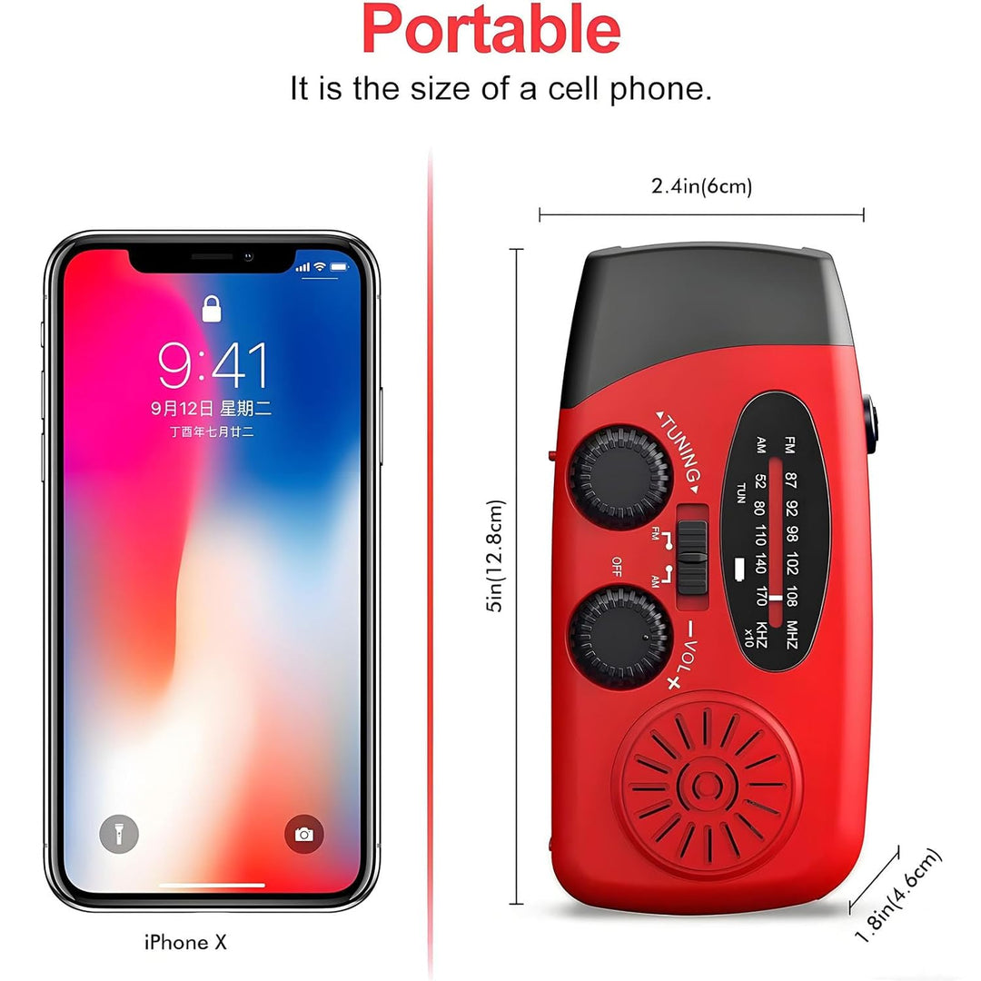 Notfall-Solarradio,Solarbaby Selbstbetriebenes Kurbelradio mit LED-Taschenlampe, SOS-Alarm,AM/FM Wet