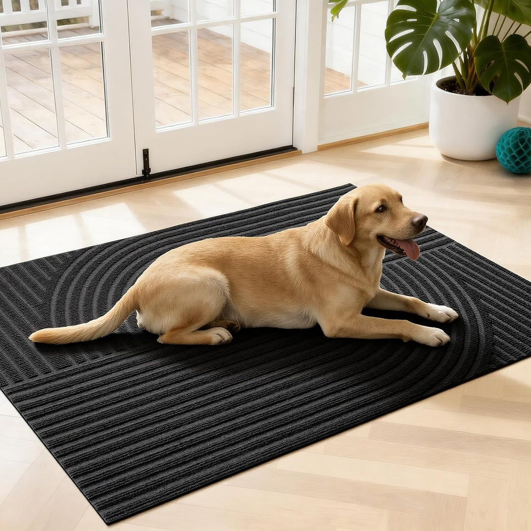 FEOMOS Schmutzfangmatte Innen Aussen 50x80cm, rutschfeste Fussmatte mit Saugkraft, Fussmatte Waschba