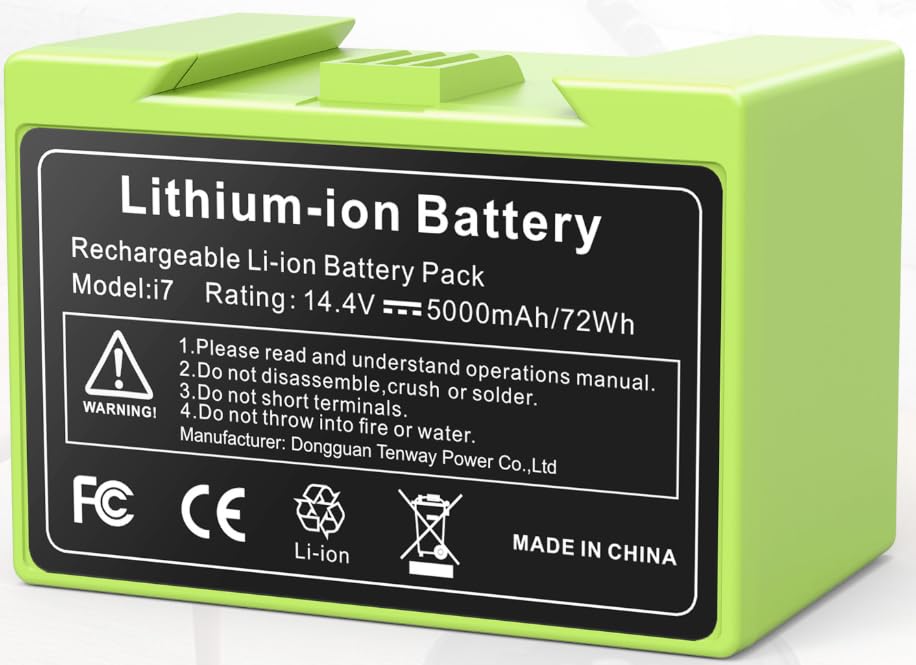5000mAh Li-ion Akku für i7, ASUNCELL 14.4V Ersatzakku für iRobot Roomba e und i Serie i7 / i7+ i4/i4