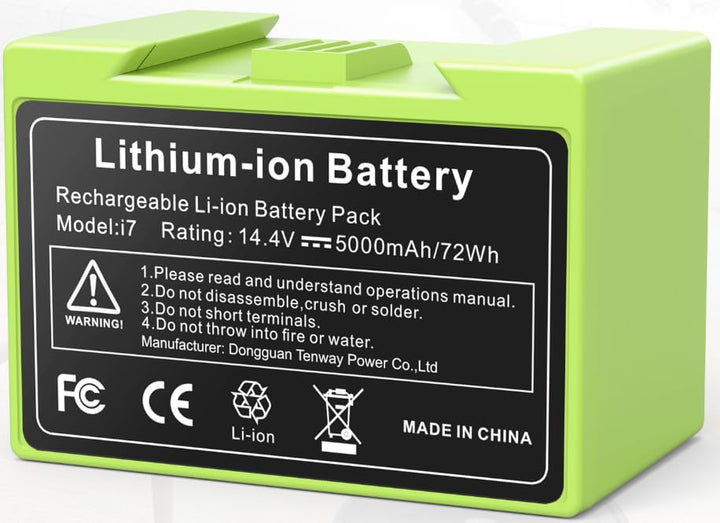 5000mAh Li-ion Akku für i7, ASUNCELL 14.4V Ersatzakku für iRobot Roomba e und i Serie i7 / i7+ i4/i4