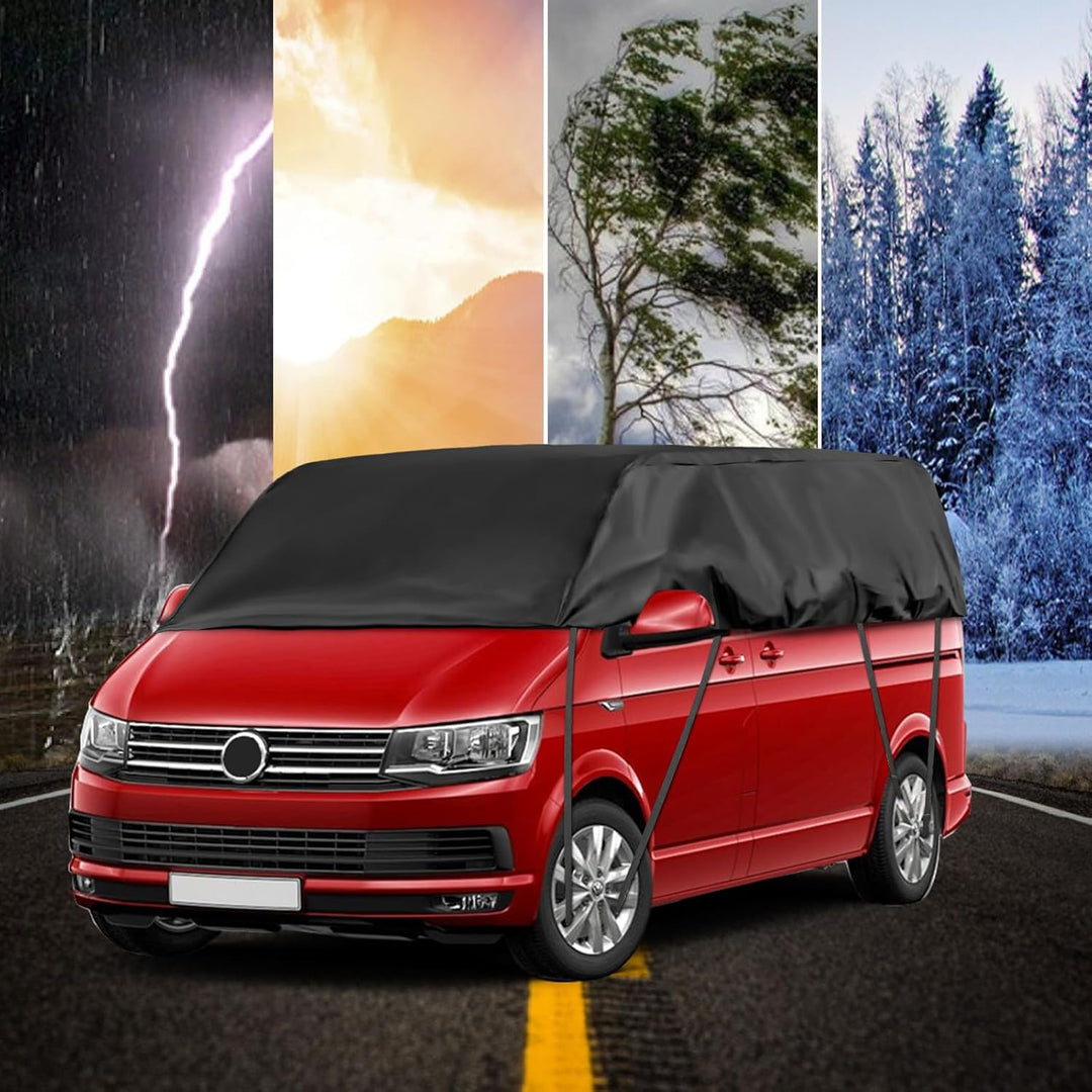 Autoabdeckung Wasserdicht Ersatz für VW T5 T6 SWB, Sonnenfest Hälfte Autoabdeckung, Halbgarage UV Be