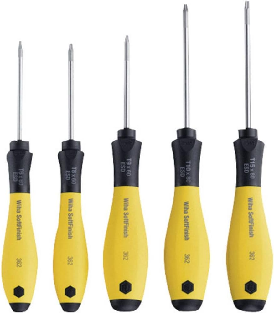 Wiha Schraubendreher Set SoftFinish ESD TORX 5-tlg. (27253) 5 tlg. Rundklinge, 5 tlg. Rundklinge