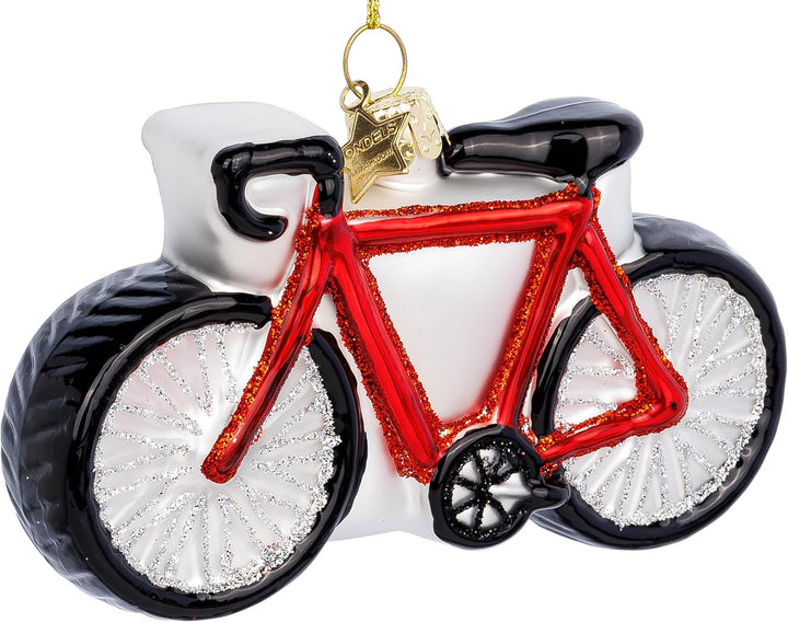 SIKORA Fahrrad Rennmaschine besondere Weihnachtskugel Glas Christbaumschmuck Deko Figur Weihnachten
