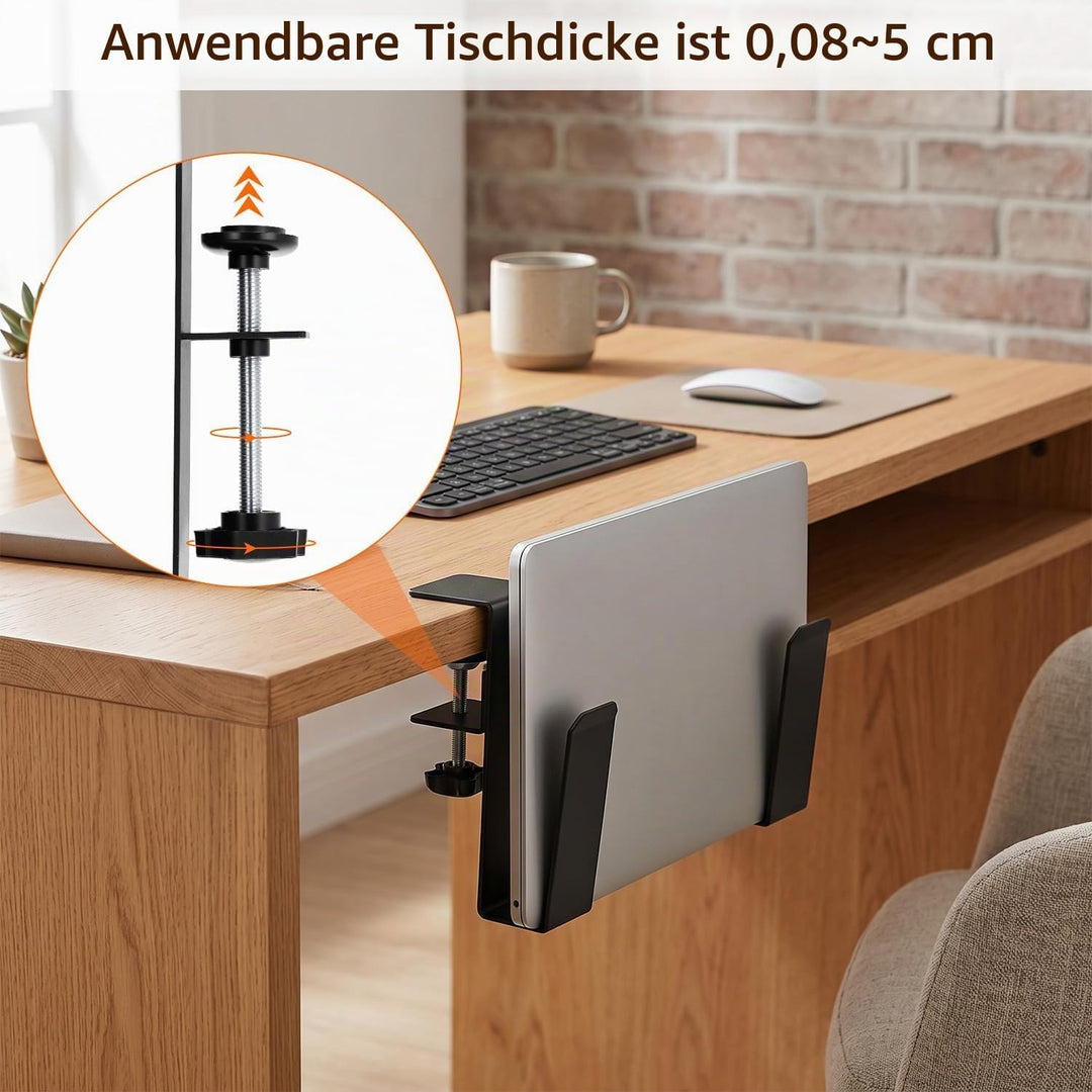 QWORK® Verstellbare Laptop Halterung, Aufhängbarer Organizer mit C-Klemme, für Schreibtisch- und Lap