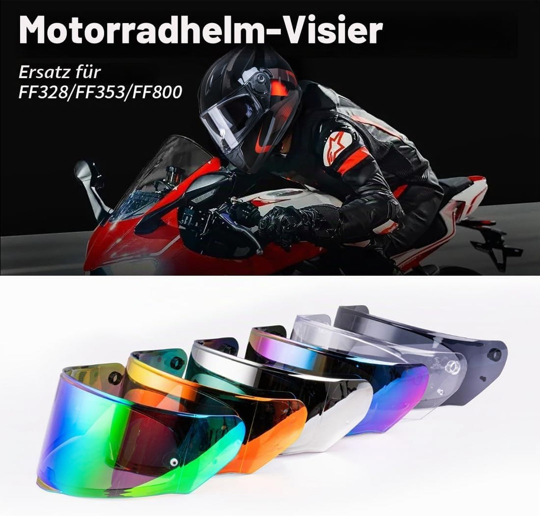 Helmvisier für LS2 FF328/FF353/FF800,Motorradhelm Visier,Motorrad Windschutz Helm Objektiv Visier Vo