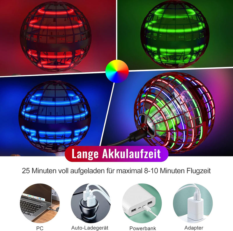 semai Fliegender Ball, Flying Orb Ball mit RGB Licht, Spielzeug Jungen Magic Ball, Hand Controlled S